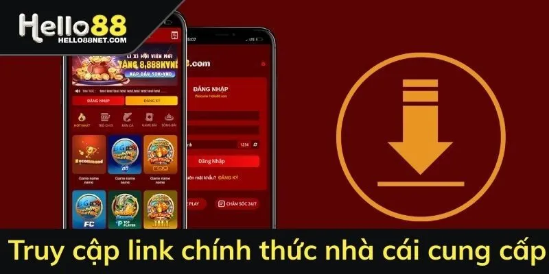 Truy cập link chính thức mà nhà cái cung cấp